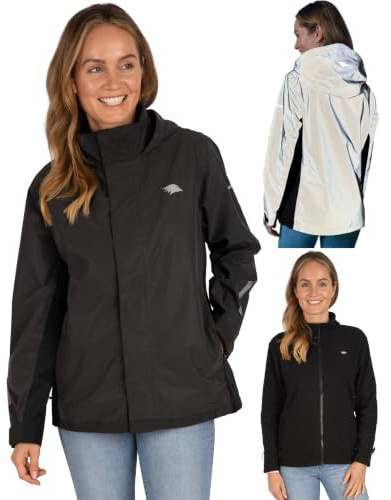 Valkental - Reflektierende & Wasserdichte 3in1 Jacke Damen [Fleece Zipp-In & Verstaubare Kapuze] Geeignet als Winterjacke, Regenjacke & Fahrradjacke - 10.000mm Wassersäule - Doppel Reißverschluss