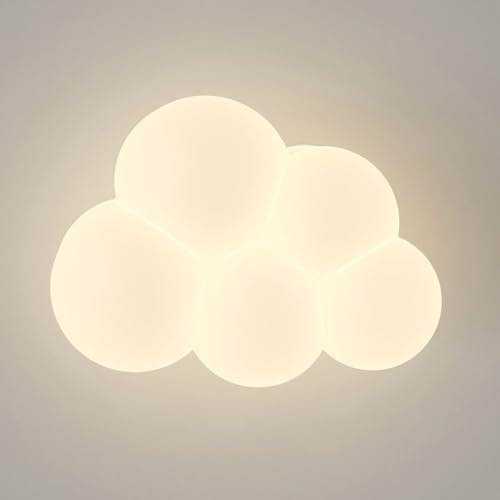 Jadssox LED-Wandleuchte, weiße Wolke, Wandleuchte für Kinderzimmer, Nachtlicht, Cartoon-Wandhalterung, Beleuchtungskörper für Mädchen, Jungen, Schlafzimmer, Kinderzimmer, Wohnzimmer, 18 W, 3 Farbmodus