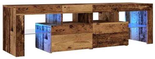 vidaXL TV-Schrank mit LED Altholz-Optik 140x36,5x40 cm Holzwerkstoff