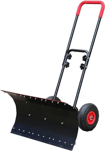 Pala da neve, pala da neve, pala da neve, pala da neve, pala da neve, pala da neve con ruote e manico regolabile, guanti invernali, strumento per la rimozione della neve per pavimentazione (dimensio