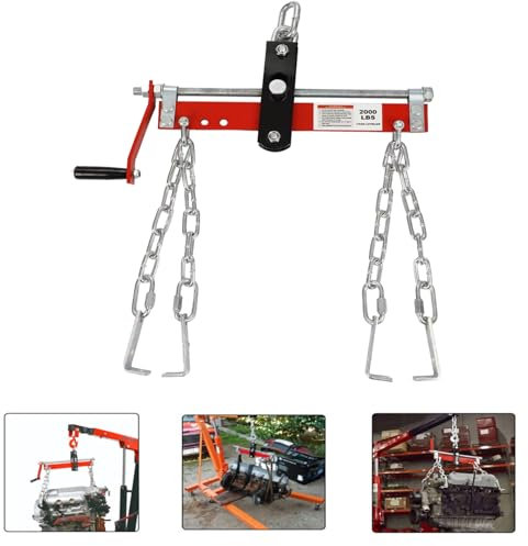 Engine hoist leveller 900KG, Heavy Duty Load Engine crane hoist Balancer, engine hoist stabiliser or engine lift leveller, Support Beam with Dual Hook 2000lb engine leveler hoist for Garage, Workshop