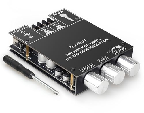 ZK-1002T 100W+100W Power Amplifier Board, TPA3116D2 Chip with Bluetooth and AUX Inputs, 2.0 Channel Audio Power Amplifier