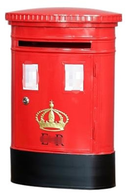 SHCHNA Briefkasten Vorschlagsbox Briefkasten, Abschließbarer, Wetterfester Briefkasten, Außenbriefkasten for Den Heimgebrauch, Garagen, Wände, Tore Briefkasten Letter Box(Rood)