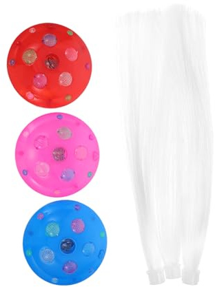 UKCOCO 3 Stück Glasfaser LED Licht Nachtlampe Bunt mit Abs Gehäuse | Farbwechselnd, Romantische Lichtstimmung, für Dinner Tisch und Party, Weihnachten Geeignet Zufällige Farbe