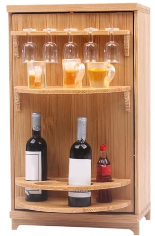 För dockor, för vin, miniatyrdockhus vinuppsättning | miniatyrmöbler dockmöbler vinskåp - förvaringsskåp för spel