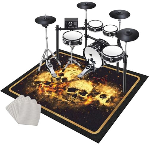 Drum Teppich Schlagzeugteppich Schallschutz Schlagzeug Teppich Professionelles rechteckiges elektronisches Jazz Schlagzeug Kit für Bass Drum Snare Drum und andere Instrumente Teppich 200 x 160 cm