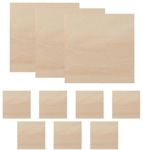 Craft Wood - 10 hojas de madera blancas para manualidades, pasatiempos, modelado, quema de madera y hágalo usted mismo proyectos | Panel de madera contrachapada para grabados