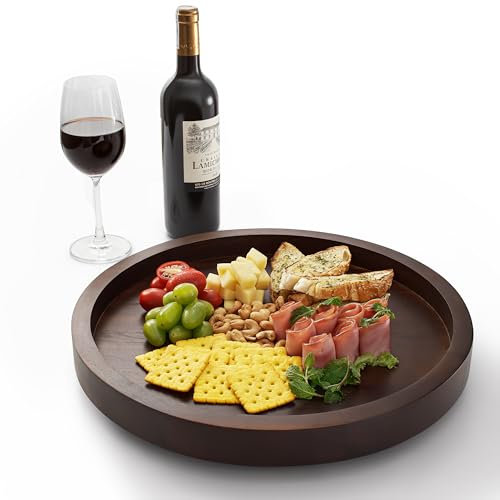 TIDITA 16 Rotating Wooden Lazy Susan Organizer for Cabinet (Walnut Color)