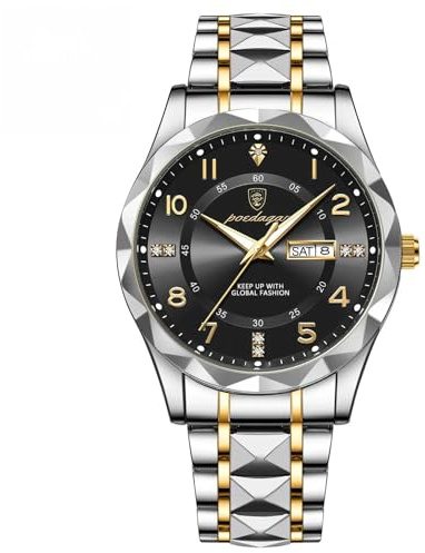 Poedagar Uomini di Lusso Orologio Al Quarzo Impermeabile Data Settimana Luminoso Orologio Da Polso In Acciaio Inox Orologi Da Uomo Orologio Maschile