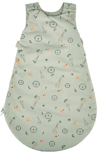 Sterntaler Babyschlafsack 68cm Giraffe & Löwe – Alloverdruck, Hydrocool-Futter, leichte Wattierung – Zwei-Wege-Reißverschluss, Druckknöpfe & Kabelöffnung - 1,50 TOG – Baby und Kleinkind Schlafsack