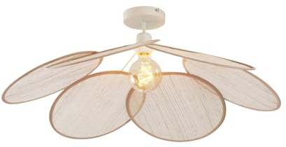 Qazqa Japandi Deckenleuchte, Deckenlampe - Aisha - Crème, 80cm, Ideal als Flur, Schlafzimmerlampe und Wohnzimmerlampe