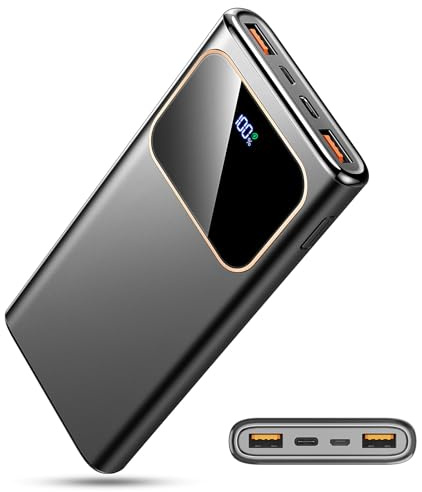 Power Bank 10000mAh, 22.5W Ricarica Rapida Powerbank per iPhone 16/15/14/13/12/11 Samsung Xiaomi etc, Leggero Caricatore Portatile con 3A USB-C Ingressi e Uscite Compatibile con Android iOS 2025