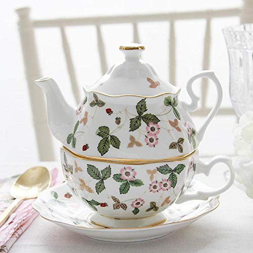Service à thé Anglais de l'après-midi, Tasse à café en Porcelaine Anglaise, théière en céramique européenne, Ensemble de Tasses Individuelles, Cadeaux-D (A)