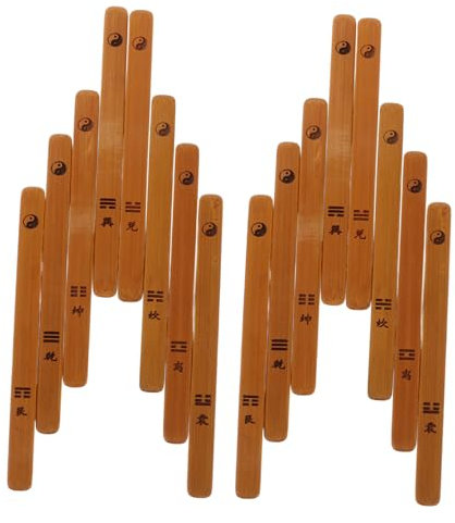 SOLUSTRE 16pezzi Bastoncini Bamboo per Divinazione Cinese Strumenti di Fortuna e Divinazione Vintage Oggetti di Bambù per Pratiche Religiose e Collezione