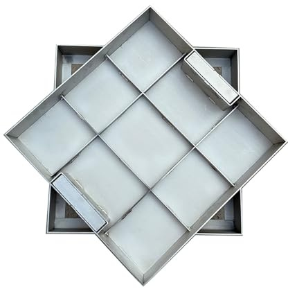 Plastic Drainage Channel Rainwater Grate with Hidden Handles Ideal for Patios Gardens Courtyards - 60x60x5cm (24x24x2in) - & Versatile Outdoor Solution