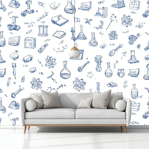 Azul Fondo de Pantalla PanoráMica 3d, Minimalismo Grafiti Tecnología Fotomurales Mural 250 x 175 cm (An x Al) – Decoración de Pared Para Sala Cuarto Oficina y Salón