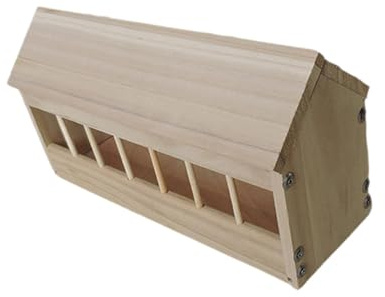 FewNvWa Futtertrog für Tauben Futterautomat Und Hühnerfuttertrog Als Wachtelfuttertrog Aus Holz mit Speziellem Rinnendesign Gegen Futterverschwendung für Die, 40cm