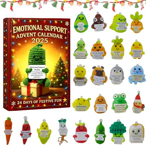 Emotional Support Adventskalender 2026,2D Acryl Design | 24 Tage Weihnachten Adventskalender with 24 Unique Emotional Unterstützungswerkzeugen, für Menschen jeden Alters