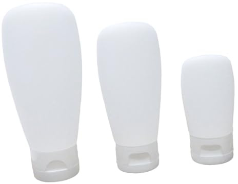 Alipis 3 pièces Set de Flacons de Voyage Silicone Bouteilles Cosmétiques Reutilisables et Rechargeables pour Lotion Flacons Souples et Portables avec Couvercle à Rabat Stockage Pratique