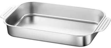 TOYZFRIENDY Stainless Steel Rectangular Deep Roasting Pan for Oven BBQ Baking Induction Compatible Nonstick Surface Even Heat Distribution Multipurpose Turkey Fish Chicken Roaster Tray