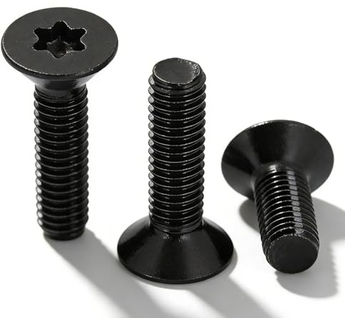 VELSIN 20 Stück Senkkopfschrauben M4 x 12mm - Schrauben Schwarz Senkkopf, Edelstahl A2, Senkkopfschraube Torx Maschinenschrauben für Maschinenausrüstung und Wohnmöbel