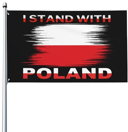 Bandiera della Polonia 3x5 Dio benedica la Polonia Bandiera gratuita 3x5 piedi per veranda, esterno, interno, cortile, prato, decorazione da appendere, cartello da giardino