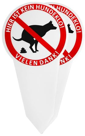 2 Stück Kein Hundeklo Schild Steckschild, 30 x 15 cm Schild Kein Hundeklo mit erdspieß, aus PVC, Wetterfest UV-Schutz, Beidseitig Bedruckt für Haus, Hof und Park