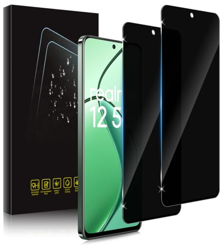 Holilo per Realme 12 5G /Realme 12x 5G Privacy Pellicola Protettiva, 2 Pezzi Anti Spy in Vetro Temperato, Pellicola Durezza 9H Protezione Schermo Sensibile Anti-Graffio