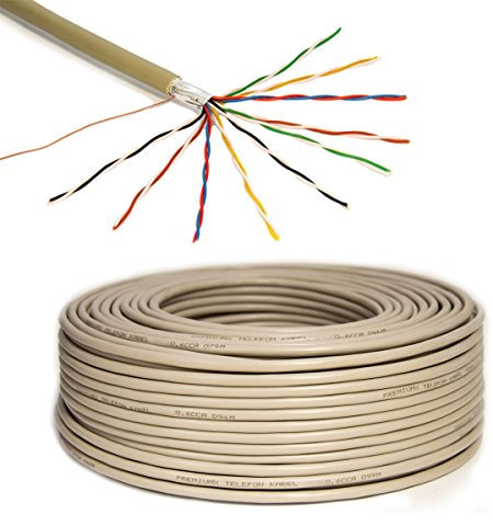 Premium X 50m Telefonkabel 10x2x0,6mm J-Y(ST) Y Telefonleitung 20-Adern rund Fernmeldekabel Installationsleitung Verlegekabel