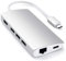 SATECHI 8-in-1 USB-C Hub Multiport Adapter V2, 4K HDMI, 115W USB C PD Charging, 3 USB-A, Ethernet, Micro/SD Card Readers, for Laptop, MacBook Pro/Air M4/M3/M2/M1, iPad, iPhone 16, Windows - Silver