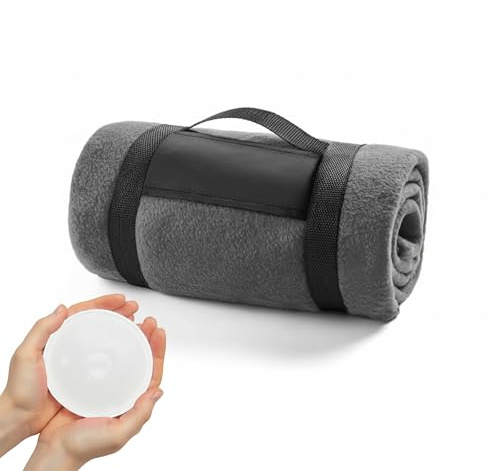 Manta Polar Suave de Sofá y Viaje de 130x160 cm + Calentador Manos - Gris