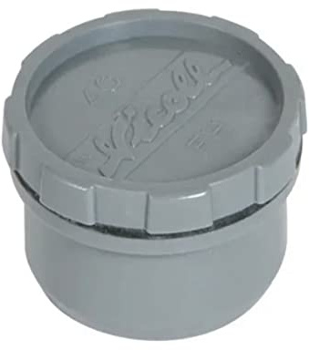 TAMPON DE VISITE MALE FEMELLE 32 40 50 PVC GRIS BOUCHON EVIER PLOMBERIE VASQUE EVACUTATION EAUX USEES MANCHON RACCORD (Diamètre 40mm)