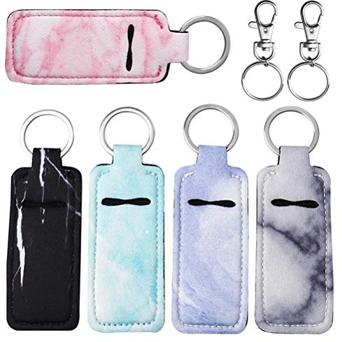 5 Pcs Chapsticks Holder Keychain for Lipstick, Stocking Stuffers for Women