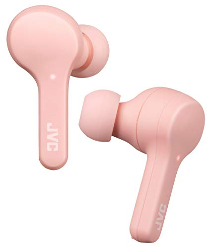 JVC Gumy Truly Wireless Earbuds Cuffie, Bluetooth 5.0, resistenza all'acqua (IPX4), lunga durata della batteria (fino a 15 ore) - HAA7TP (rosa)