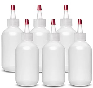 ljdeals 2 oz Plastic Squeeze Bottles with Yorker Caps, for condiments, hair color, glues, paints, craft, sauce and more…Pack of 6, BPA Free, Made in USA