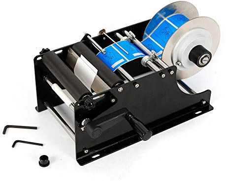 SHZICMY Runde Flaschenetikettiermaschine Halbautomatische Etikettiermaschine Rund Flasche Etikettiergerät Rund Dose Labeling Machine MT-30