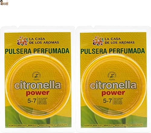 BricoLoco.com Pulsera citronela antimosquitos Adultos y niños. ¡¡Pack 2 uds.!! Repelente Anti Mosquitos con aceites Esenciales. Eficacia hasta 7 días. Interior o Exterior. Diámetro 63 mm. (2)