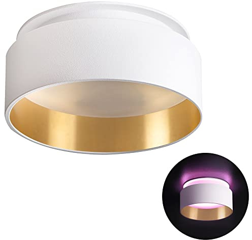 SSC-LUXon Sudara Design Einbauspot gold-weiß Smart RGB WLAN indirekt | Smarter Design-Deckenspot gold-weiß mit indirektem Up-Down-Licht - RGB per App & Sprache, WLAN ohne Hub, für Flur