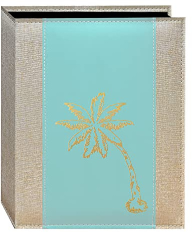 Pioneer Photo Albums Gold Design Embossed Seagrass Photo Album, Crystal Palm