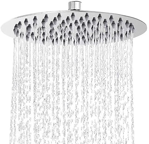 Rainfall Shower Head, NEWRAIN Rain Fixed Waterfall Shower Heads, 10 Inch Stainless Steel Large Showerhead,High Pressure Round Shower Heads Chrome Finish