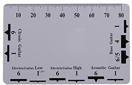 Regla de Calibre de Acción de Cuerda de 2 Piezas, Medidor de Altura de Guitarra, Configuración de Guitarra, Herramienta de Reparación de Luthier para bajo Eléctrico y Guitarra