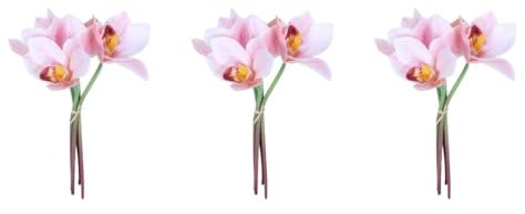 Amosfun 3stücke Künstliche Cymbidium Blumen Hochzeitsdekoration Kunstblumen Für Feierlichkeiten Lebensechte Und Pflegeleichte Blumenarrangements Für Zuhause Und Besondere Anlässe