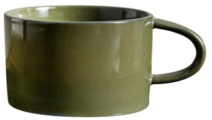 CAPIJIONG Tazza in ceramica da 150 ml, stile retrò, per forno a microonde, utilizzabile per tazze di caffè e latte creative, pratiche, personalizzate, colore: verde lago