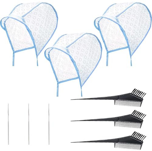 ZEACCT 3 Impostato Kit Colorazione Capelli Highlight, Includere Aghi a Uncino, Spazzola per Tinture per Capelli, Cappucci per Tintura, per Strumenti per Tinture per Capelli Salone Fai