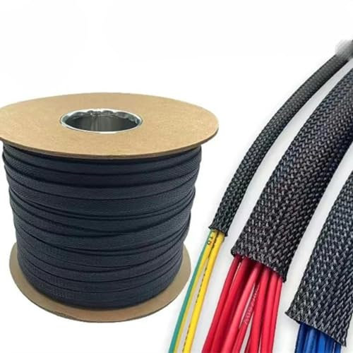 5/10M Black Insulated Braid Sleeving 2/4/6/8/10/12/15/20/25mm Tight PET Wire Cable Protection Expandable Cable Sleeve Wire Gland-60 mm-10 Meters