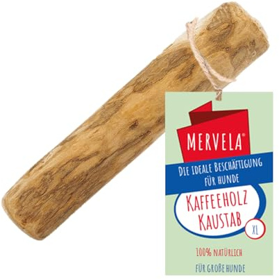 MERVELA Kaffeeholz XL für große Hunde – Natürliches Kauholz 1 Stück | 100 % natürliches Kaffeeholz. Besonders langlebig, splitterarm und ideal zur täglichen Beschäftigung und Zahnpflege.