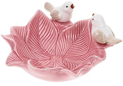 OFFSCH Ciotola Decorativa Per Gioielli Con Design e Uccelli Piatto Da Scrivania Multifunzionale Per e Collane Idea Per Compleanni e Rosa