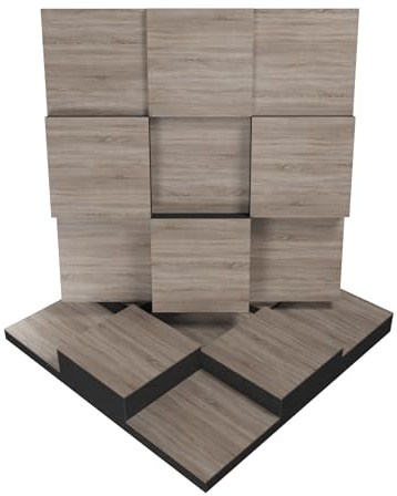 2 PACK — Acoustic Soundproofing Diffusion Panel | Acoustic Treatment for Recording Studio Home Office Podcast Living Room | Absorption - Reflection | Color Plates: (Sonoma, EDISON)