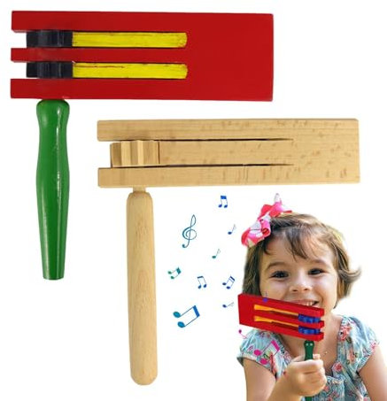 Hölzerne Federratsche, Ratschen-Musikinstrument - Traditionelle Schlaginstrumente, Fußballspiele, Geräuschmacher - Tragbarer Geräuschmacher, mexikanisches Rasselspielzeug, exquisit für Sportpartys