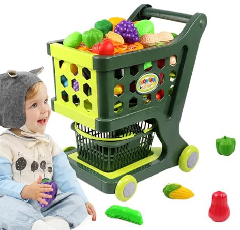 Einkaufswagen Rollenspielspielzeug | Kinder Einkaufswagen Lebensmittel Lebensmittel Kinderspielzeug Set | Einkaufswagen Spielzeug Für Kinder | Spielzeug Einkaufswagen Für Kinder Mit Geräumigen